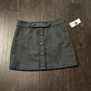 GAP Charcoal A-Line Skirt with Button Detail